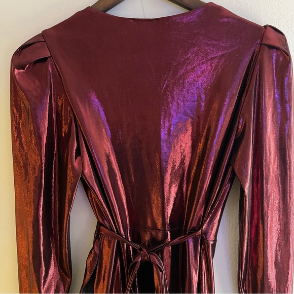 Le Group Made in Italy Metallic Wrap Dress - Picture 11 of 11
